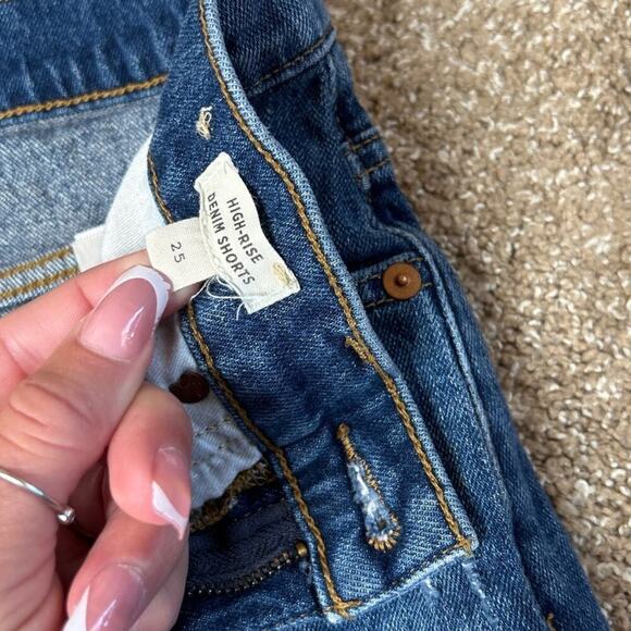 Madewell High Rise denim shorts cutoff roll up SZ 25" - Picture 4 of 5